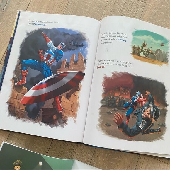 Marvel Children's Book Set Captain America Hardcover and Softcover - Picture 6 of 8